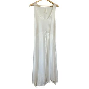 Anthropologie White Tank Scoop Neck Maxi Dress Sleeveless Size 2X